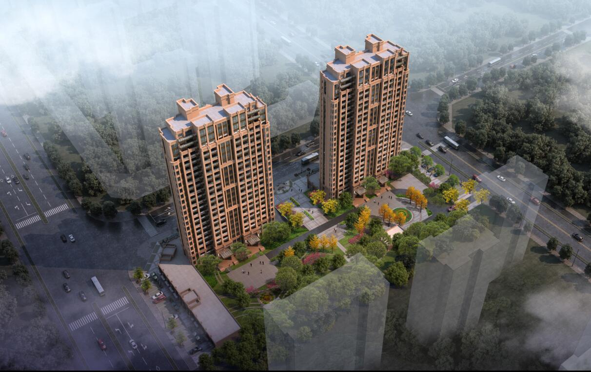 一号地块安置房鸟瞰图